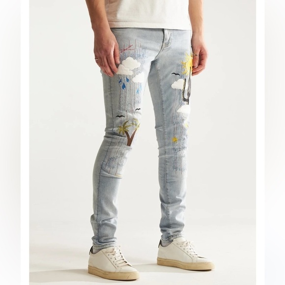 Embellished Embellish desert graphic Denim Indio Denim Light Blue SZ 30 - Picture 2 of 15